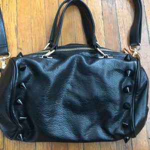 Deux Lux black purse with spike and gold detail